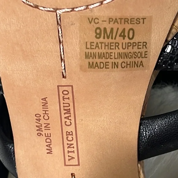 Vince Camuto Patres Platform Black Leather Sandals Size 9M - Picture 8 of 9